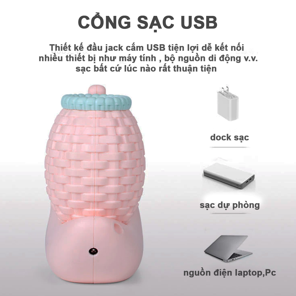 Đèn học để bàn sạc usb hình thú dễ thương Có Thể Gập Xoay 360 độ LED Chống Cận - hình ốc sên - màu ngẫu nhiên - 4418