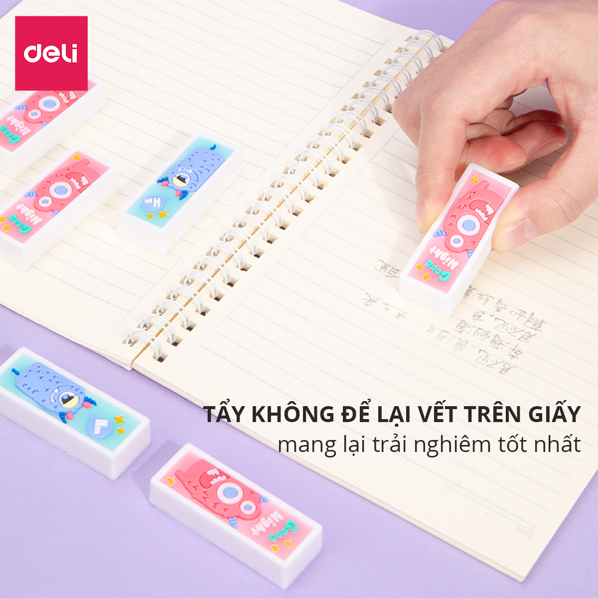 Gôm tẩy họa tiết quái vật nhỏ siêu to Deli - Mềm dẻo, chắc chắn và hạn chế để lại vụn tẩy - 71134