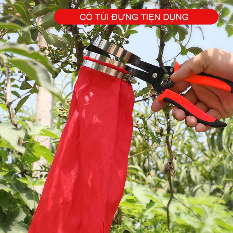 Vợt hái hạt tiêu thông minh có túi để tiện dụng, kèm 2 lưỡi dự phòng