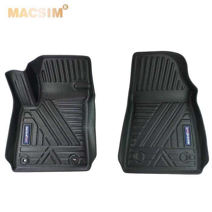 Thảm lót sàn xe ô tô MG 5 2018 - nay Nhãn hiệu Macsim chất liệu nhựa TPV cao cấp màu đen