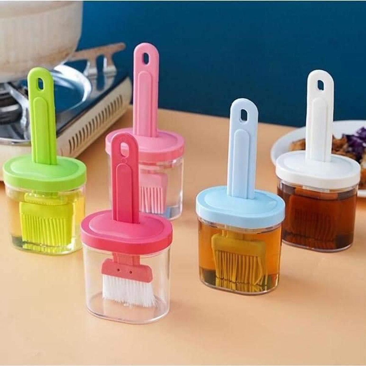 Chổi Quét Dầu Ăn Kèm Lọ Đựng Dầu Làm Bánh, Nướng Thịt, Nấu Ăn Tiện Lợi