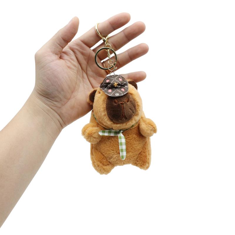 Móc Khóa Thú Bông Capybara Đội Nón 10 cm - ZooZoo 1085 (Màu Khăn Choàng Giao Ngẫu Nhiên)