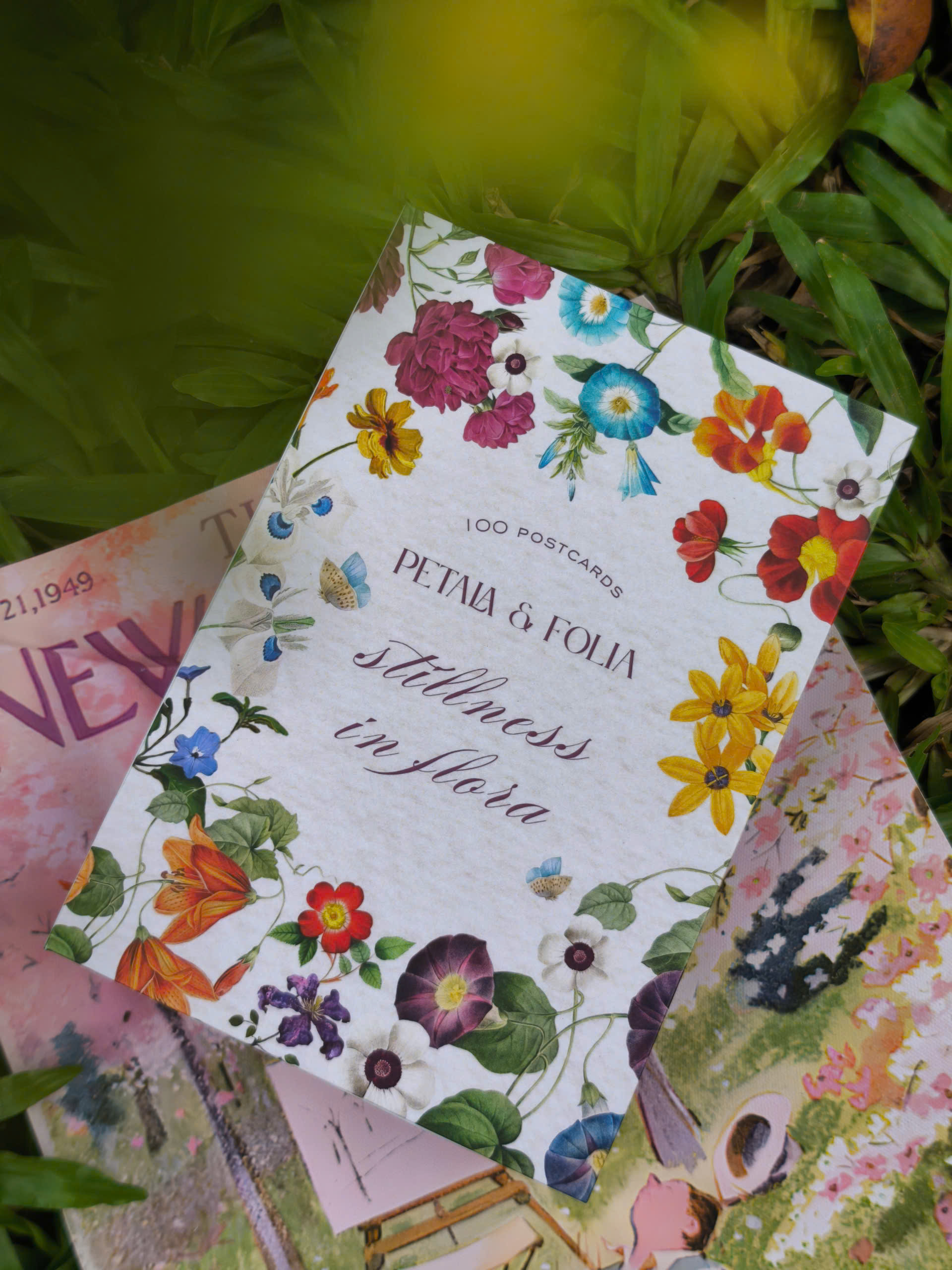 BỘ 100 POSTCARD PETALA & FOLIA - Minh Họa Thực Vật Nghệ Thuật - Giấy Mỹ Thuật 300g Cao Cấp - Nho Xanh