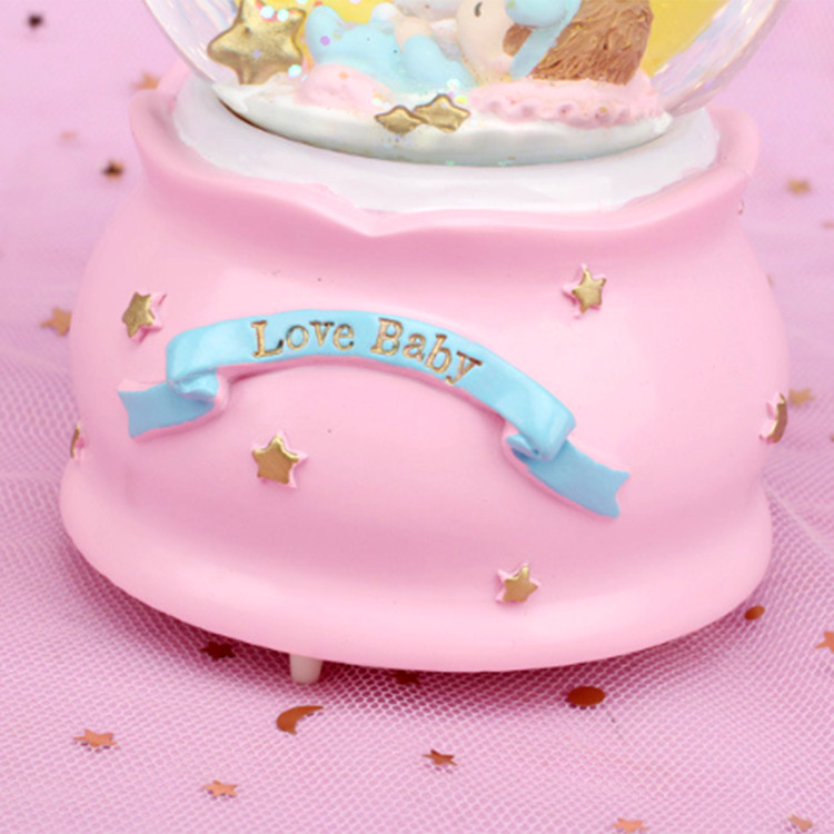 Quả Cầu Tuyết phát Nhạc có Đèn Bé Thỏ Love Baby - 10x15cm