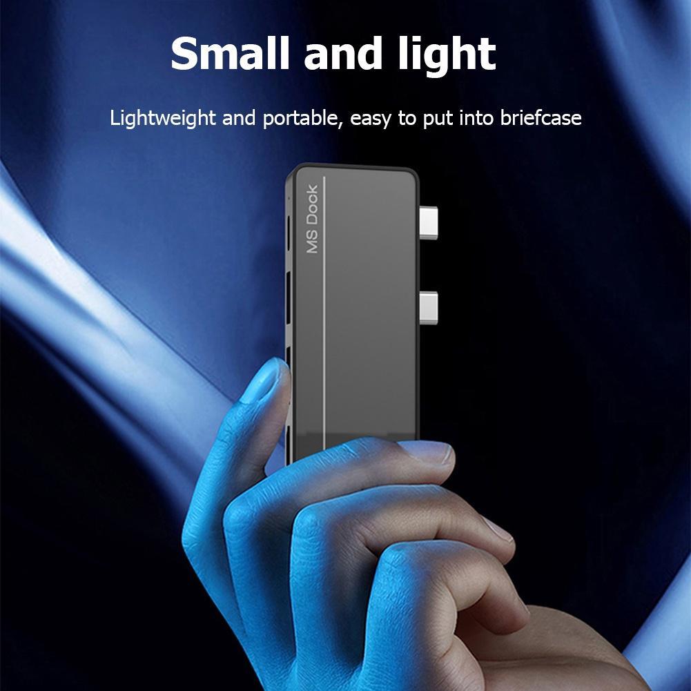 Dock Hub 7 Trong 1 Cổng USB C Hub Surface Pro 8 Pro 9 2022 Cho Microsoft Surface Pro X HDMI RJ45 Gigabit USB3.0 TF Card PD Type-C