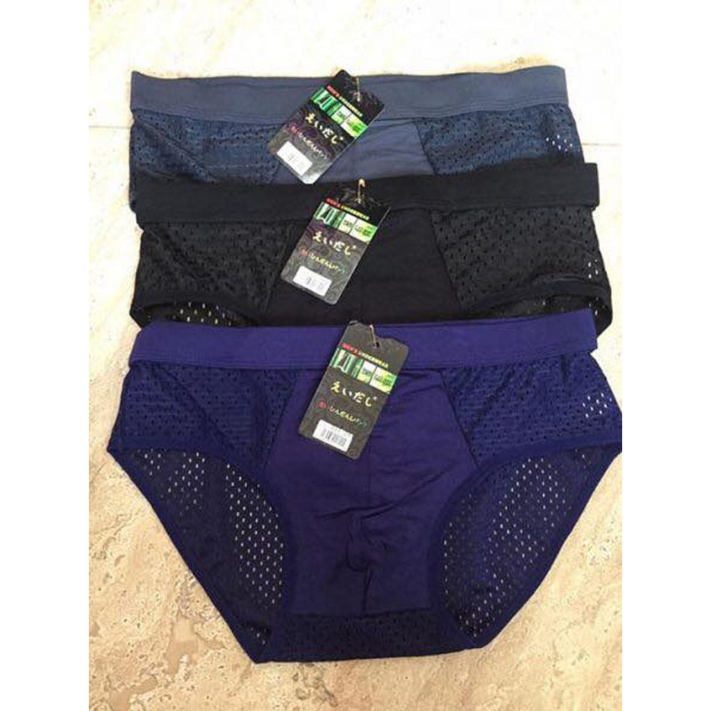 Combo 3 chiếc quần lót tam giác nam có lỗ thông hơi co dãn 4 chiều mặc cực thích