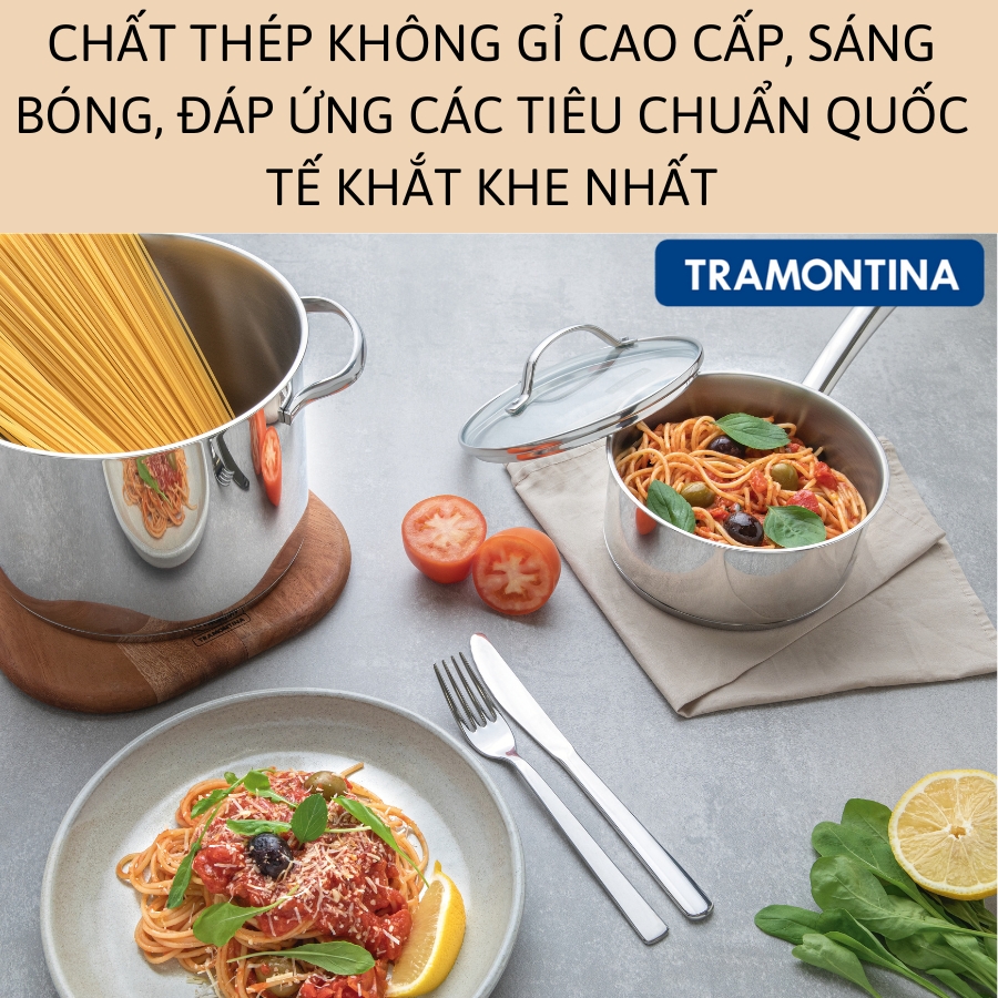 Bộ Dao Thìa Dĩa Bàn Ăn Chất Liệu Thép Không Gỉ Cao Cấp Bền Chắc Dày Dặn Bóng Đẹp An Toàn Thương Hiệu Tramontina Brazil