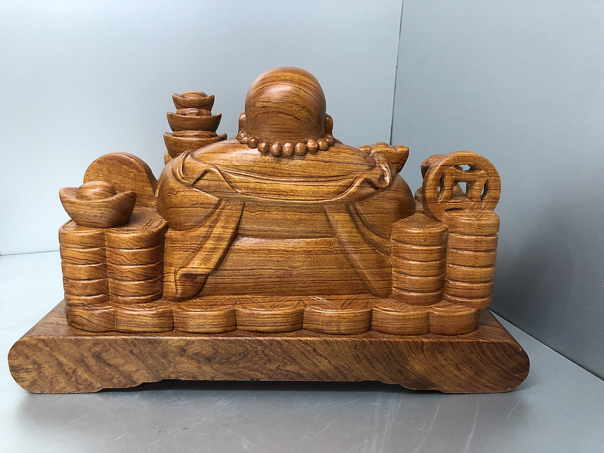 Tượng Di Lặc gỗ hương vạn sự như ý KHH4769