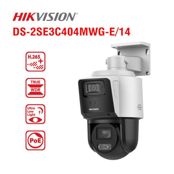 Camera IP 2 mắt Hikvision 8MP DS-2SE3C404MWG-E/14 Nhìn đêm rõ nét, zoom quang 4x, quay quét 360 độ - Hàng chính hãng