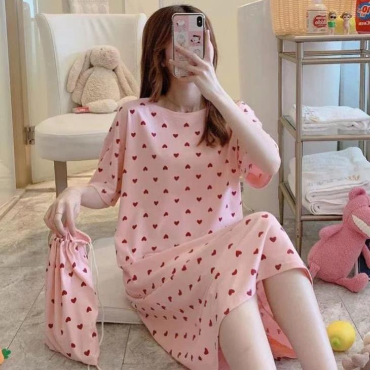 Váy Ngủ Đồ ngủ mặc nhà mềm,mát,mỏng họa tiết hoạt hình hàng Quảng Châu