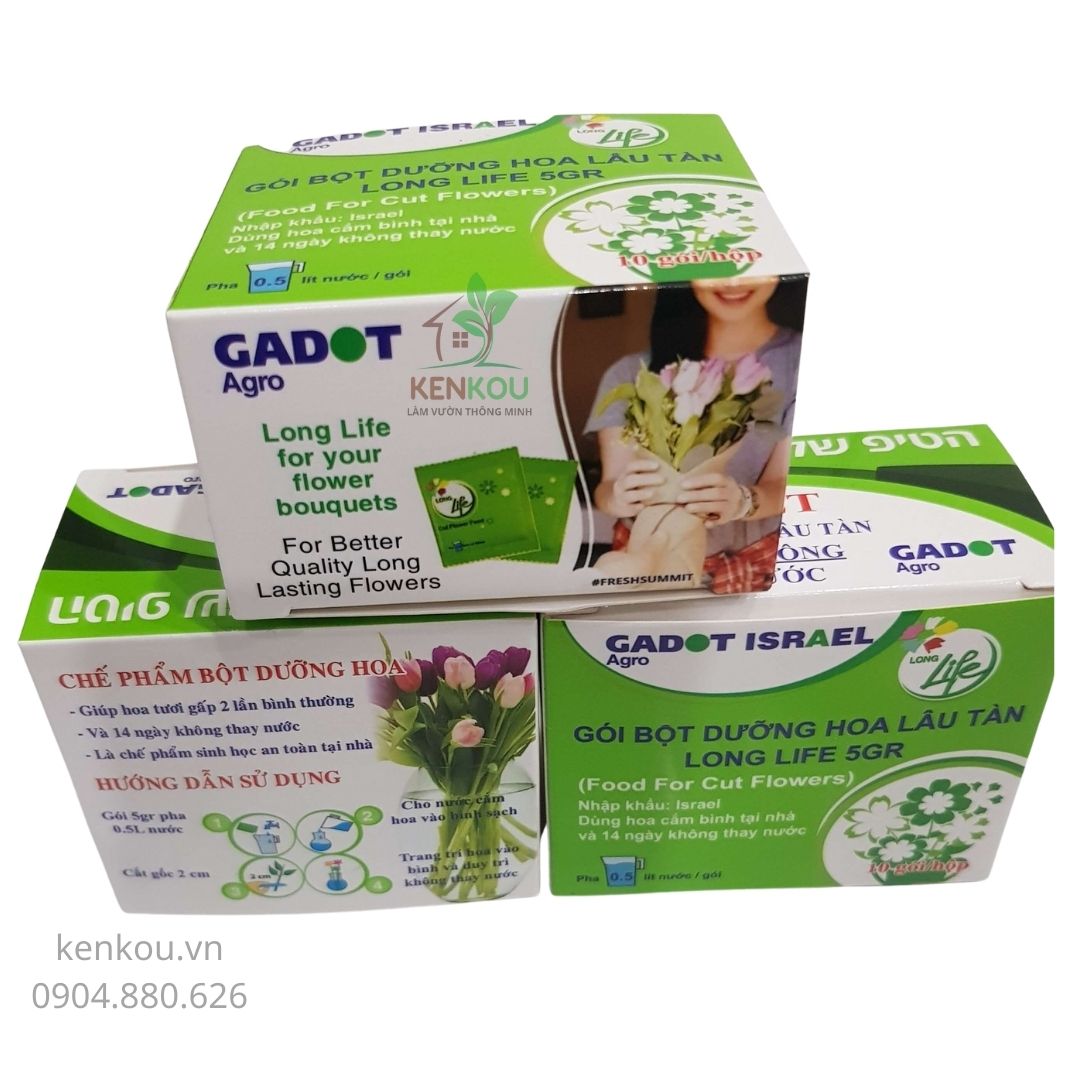 BỘT DƯỠNG HOA TƯƠI LÂU Combo 3 hộp hiệu Long life Israel - dành cho gia đình thích cắm hoa