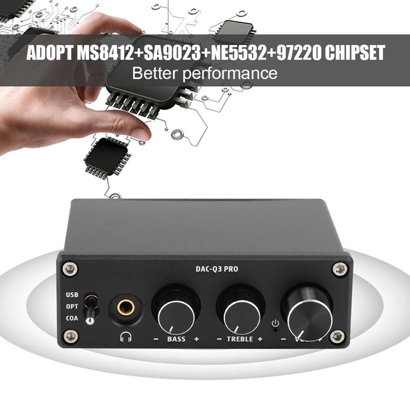 Bộ khuếch đại tai nghe AC-Q3 Pro Dac Decoding Digital Decoder Bộ khuếch đại AMP USB DAC đã giải mã 24bit 192kHz cho tai nghe 3,5mm