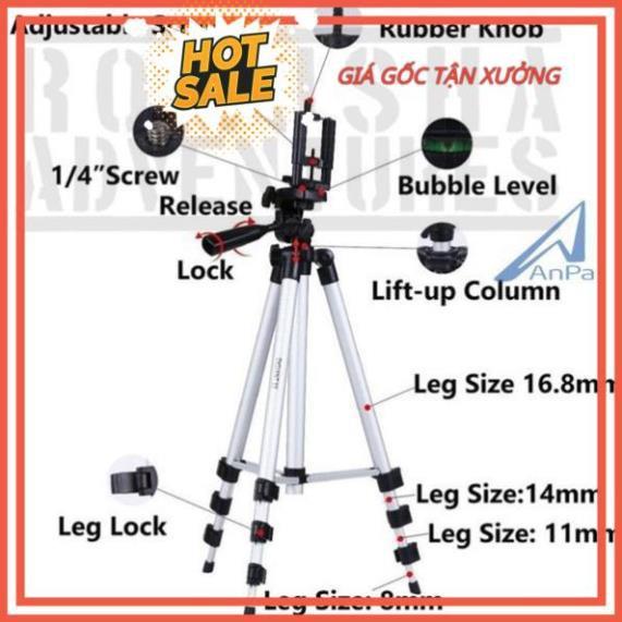 Gậy LiveStream Chụp Hình 3 Chân Tripod 3110 Thay Đổi Chiều Cao 35-105cm