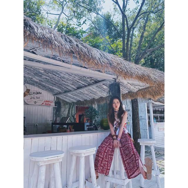 Quần Đỏ Hoạ Tiết Thổ Cẩm Boho Vintage