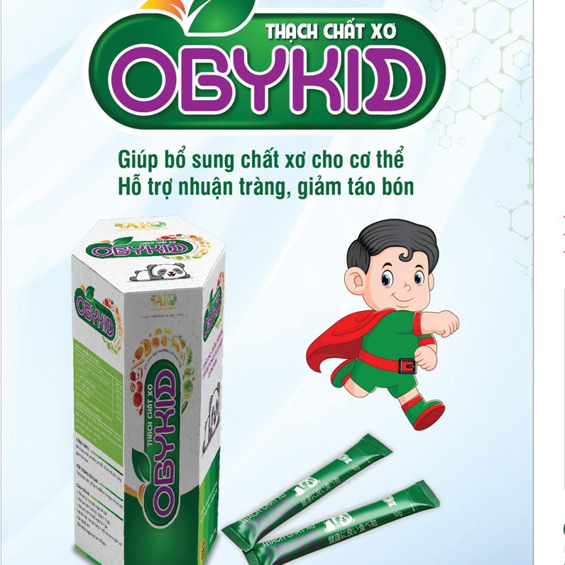 Thạch Chất Xơ OBYKID giúp giảm táo bón, bổ sung chất xơ (Hộp 20 gói )