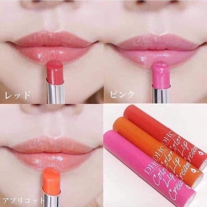 Son Dưỡng Môi Color Lip Cream Nhật Bản Không Màu Và Màu Cam, Đỏ, Hồng