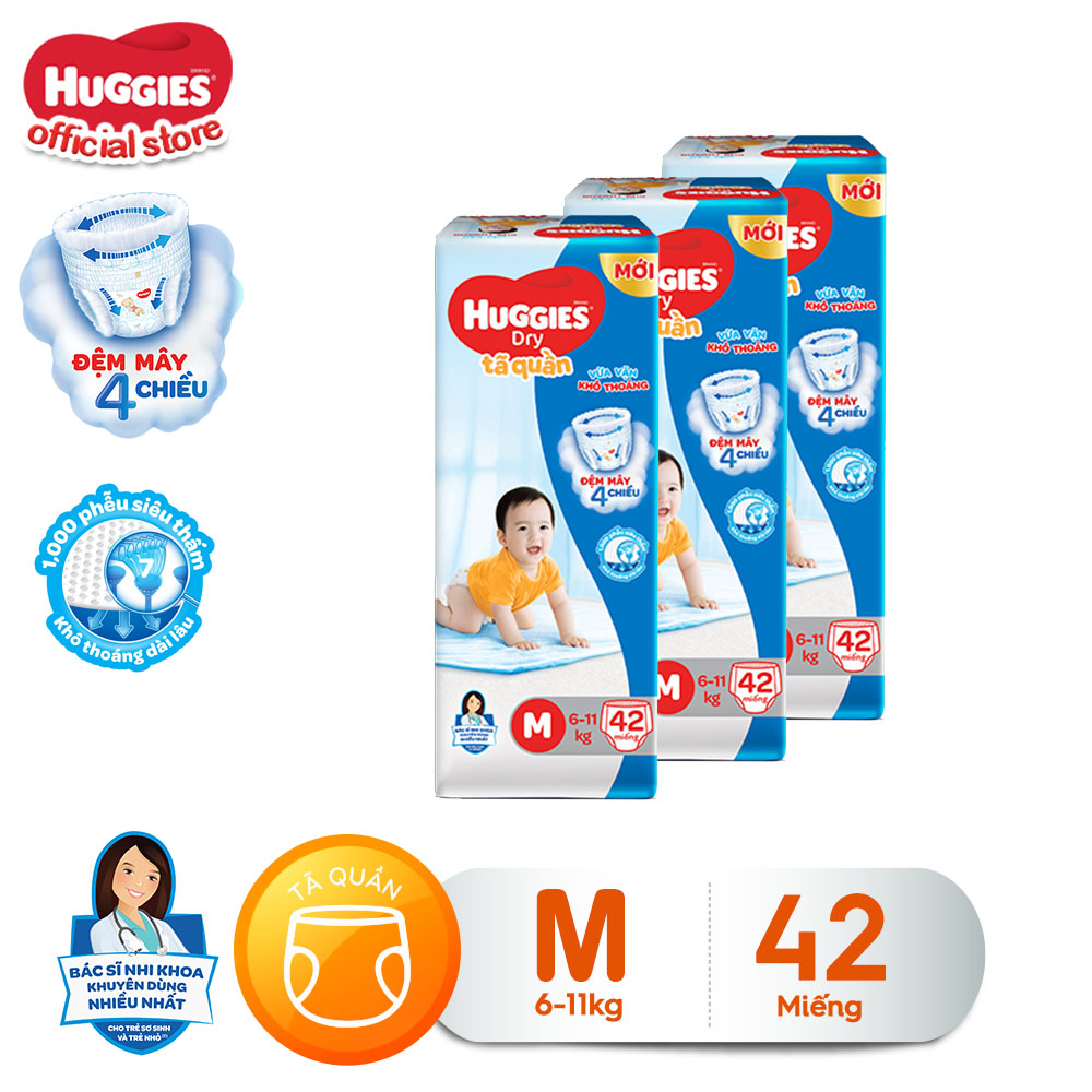 COMBO 3 TIẾT KIỆM Tã quần HUGGIES DRY PANTS JUMBO M42