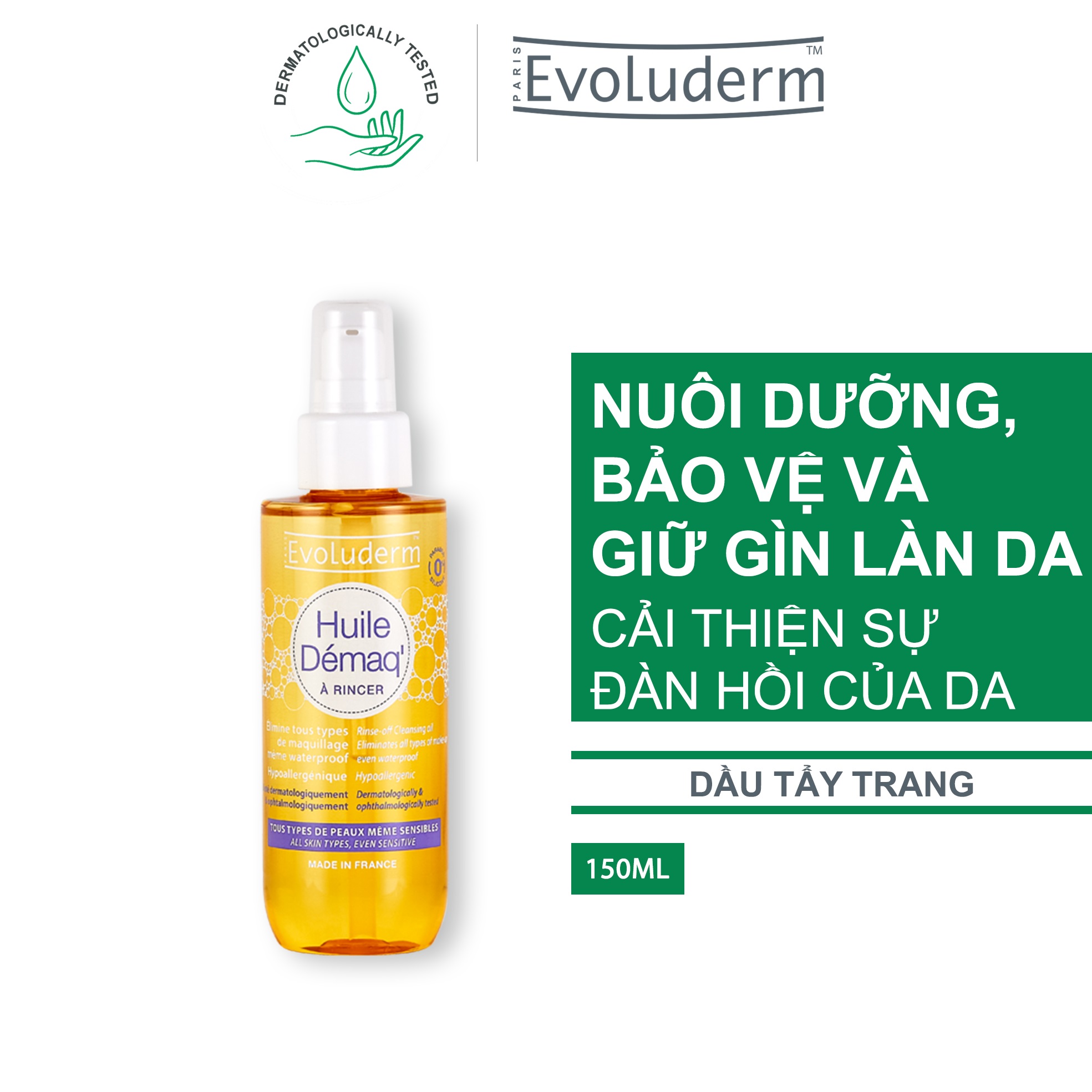 Combo xịt khoáng Evoluderm 400ml và dầu tẩy trang tinh chất hạnh nhân Evoluderm 150ml