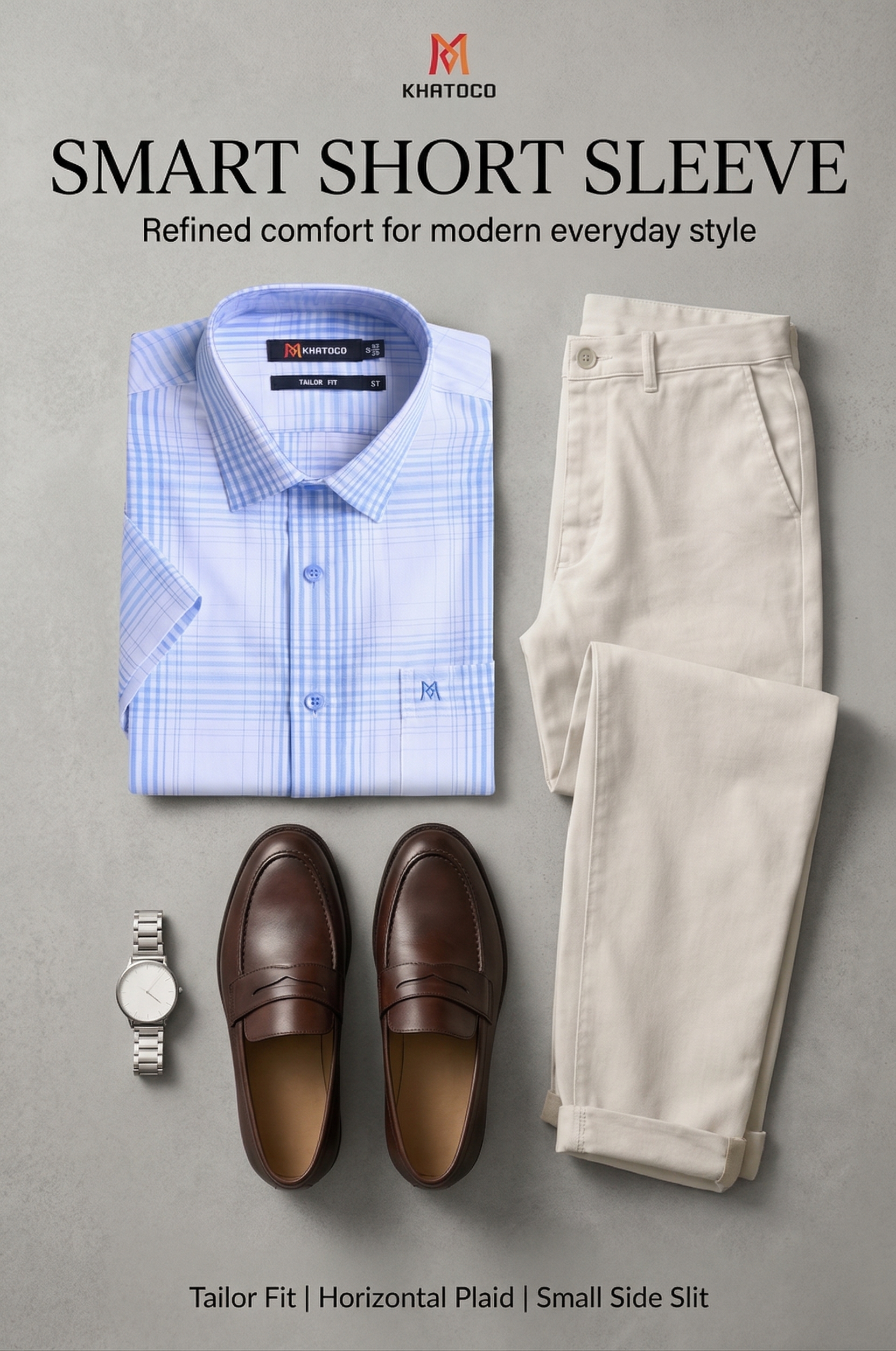 Áo sơ mi tay ngắn Khatoco Sale 350k ( giá tem438K) (size S,XL,2XL)