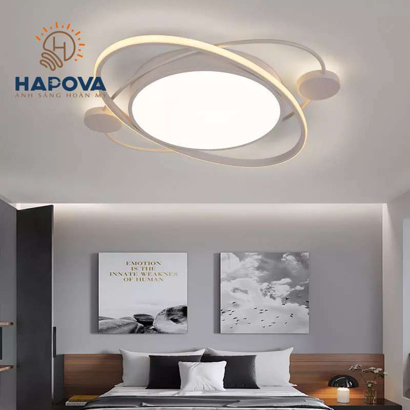 Đèn ốp trần phòng khách 3 chế độ ánh sáng HAPOVA PESER 1014 + Tặng kèm khiển