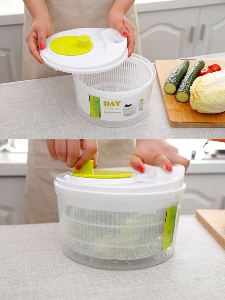 Bổ rổ quay rau sống, bộ rổ xoay rau ly tâm làm ráo nước nhanh, size 23cm