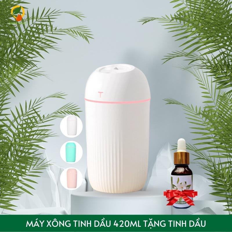 Máy phun sương tạo ẩm khuếch tán thơm phòng mini dung tích 420ml nhỏ gọn dùng trong phòng ngủ đuổi muỗi và côn trùng