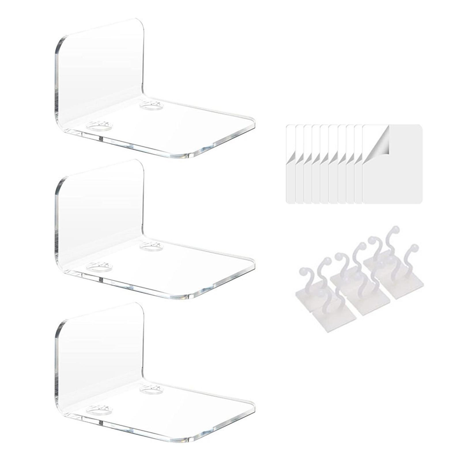 Acrylic Floating Shelves Monitor Top Rack for Collectibles Plants