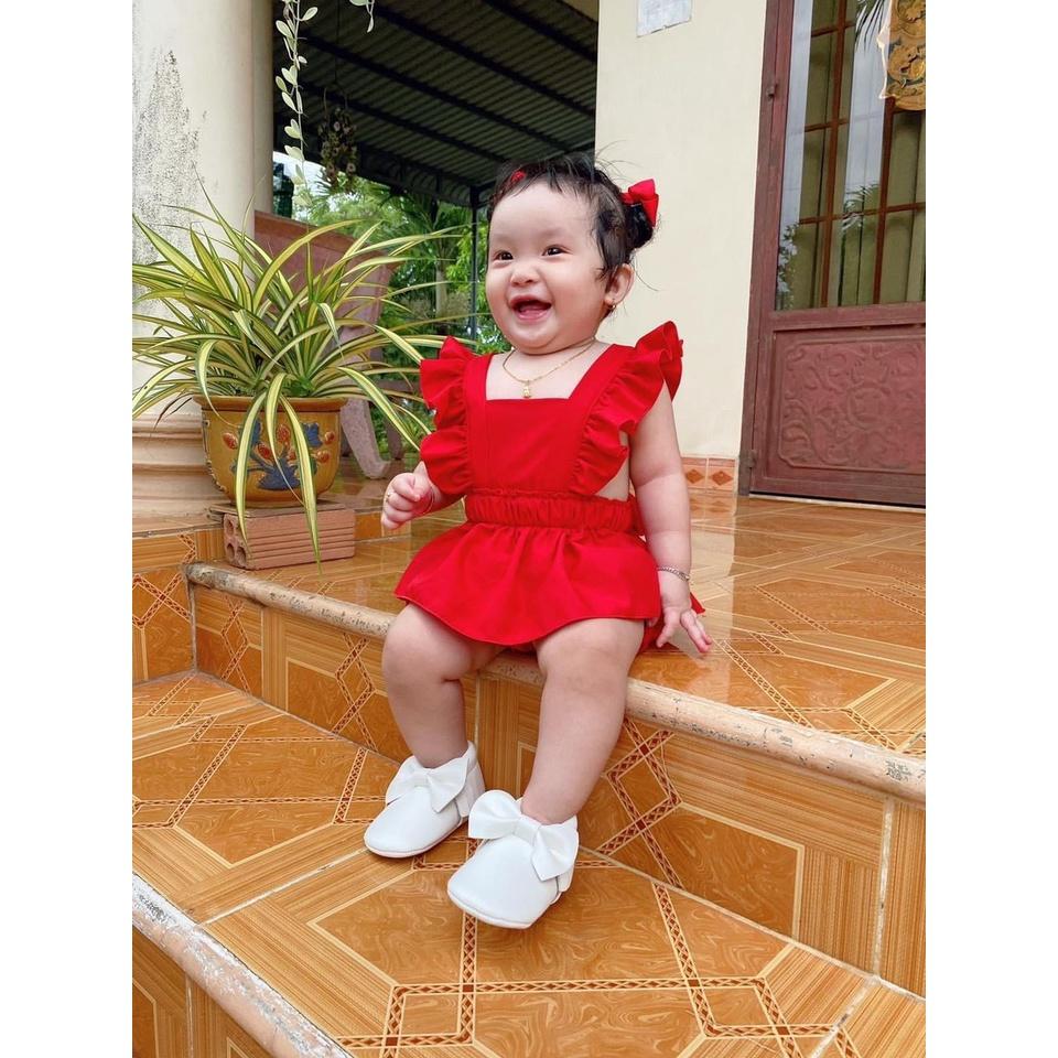 Bộ quần áo bé gái váy cánh tiên đỏ chất liệu lụa 8-23kg Angel Baby Thời Trang Thiết Kế