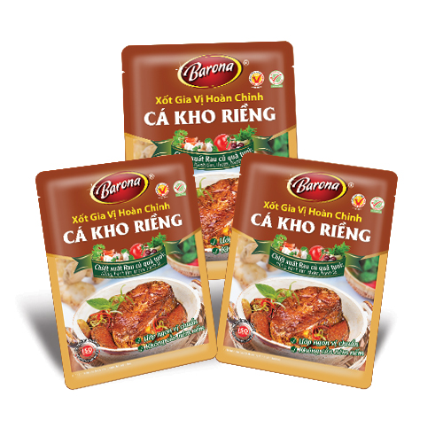 Combo 3 gói Xốt Gia vị hoàn chỉnh Barona - Cá kho riềng 80gr