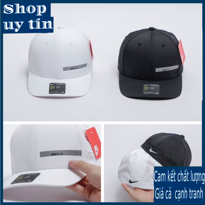 Freeship - MŨ/NÓN KẾT LƯỠI TRAI MILER DÙ ĐỤC LỖ BÍT ĐUÔI CÁ TÍNH THỜI TRANG NAM NỮ CAO CẤP - màu đen/trắng