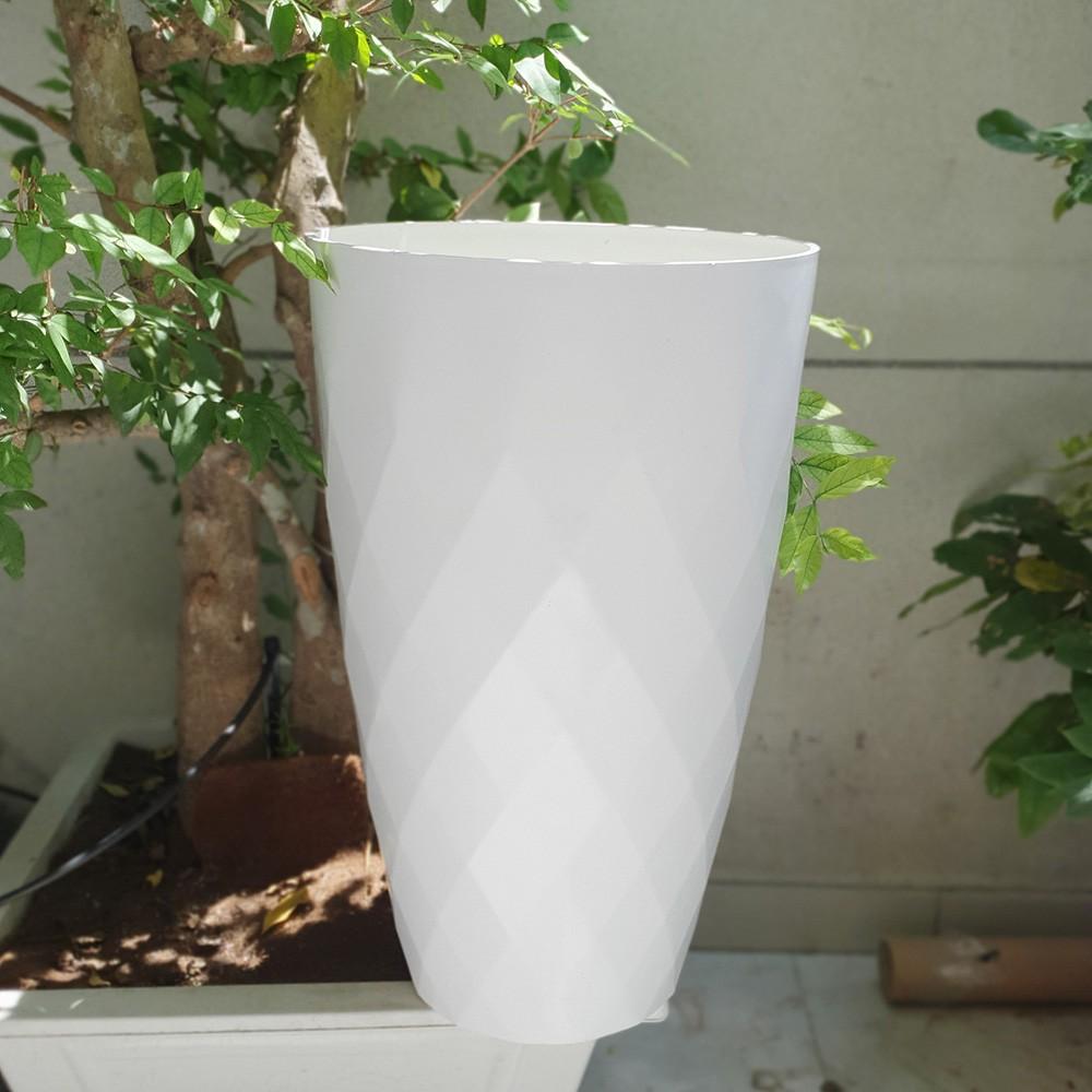 Chậu cao trồng hoa kim cương cỡ lớn nhựa dày đẹp size 37cm x 61cm
