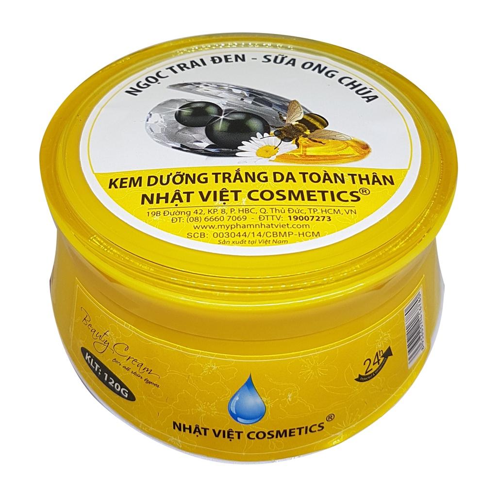 KEM DƯỠNG TRẮNG DA TOÀN THÂN NGỌC TRAI ĐEN SỮA ONG CHÚA NHẬT VIỆT COSMETICS 120G