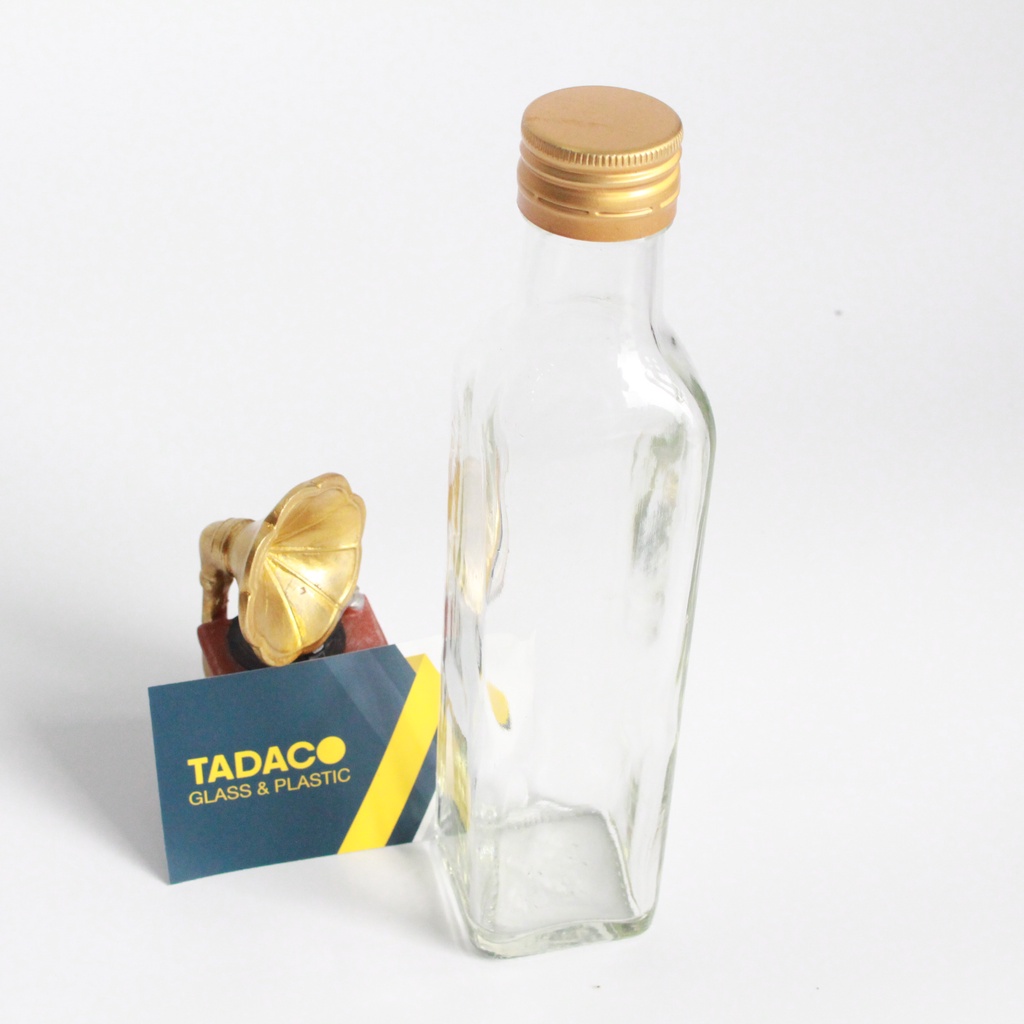 Chai thủy tinh 250ml FREE SHIP Chai đựng mật ong, chất lỏng 250ml nắp nhôm vàng