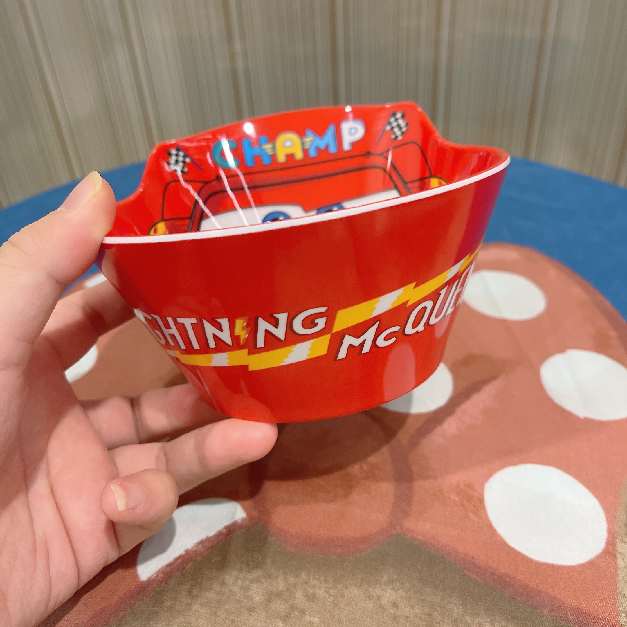 Chén ăn tô nhựa melamine hình xe đua Car Mcqueen Disney nổi 3D cho trẻ em bé trai - CHENCAR