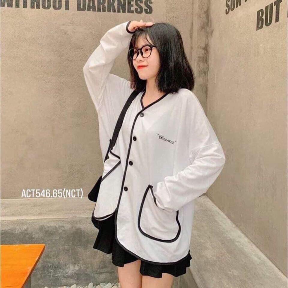 Áo khoác nỉ Cardigan ️/Áo nỉ bông viền full xinh xắn, trần bông êm ái - KN35