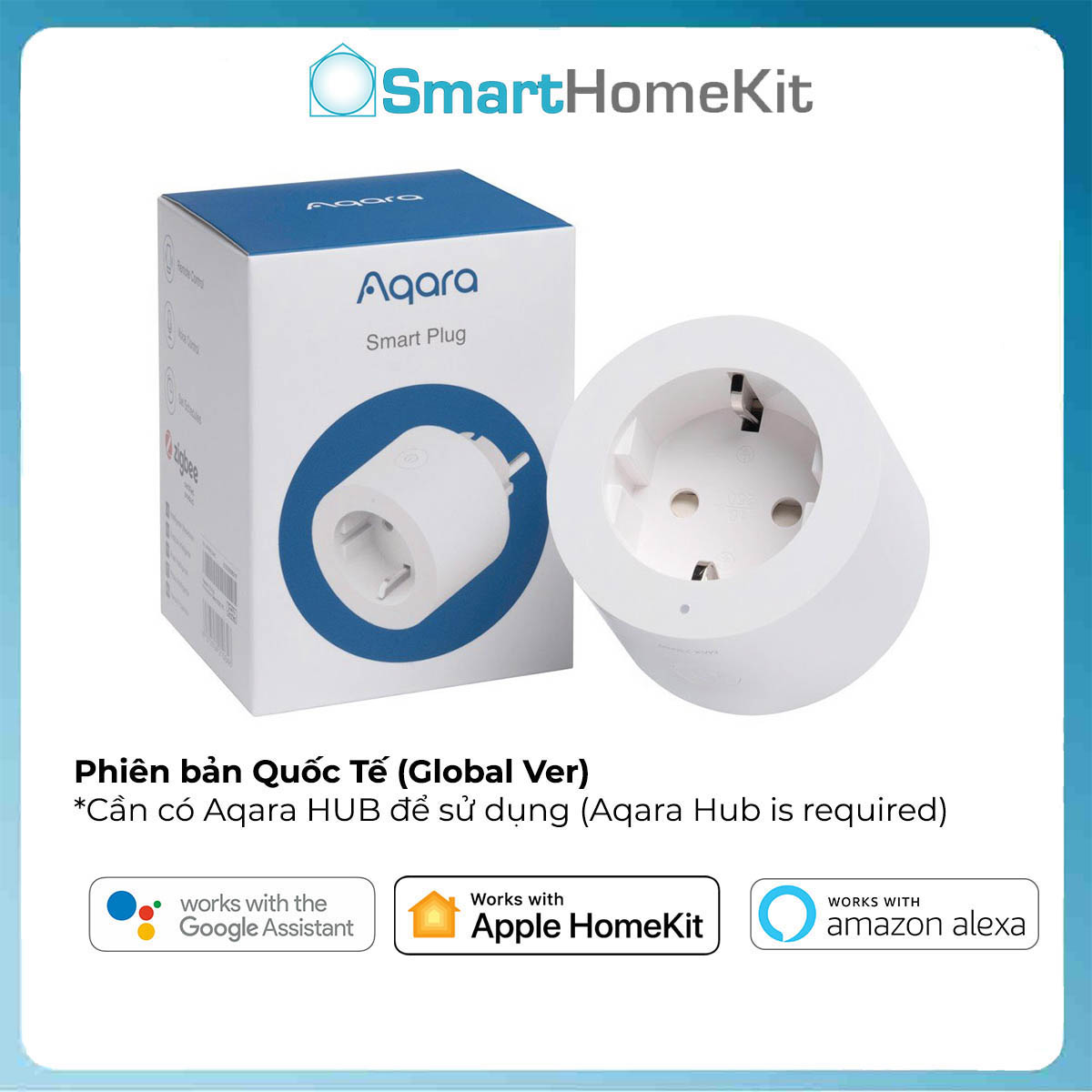 Ổ cắm thông minh Aqara Smart Plug SP-EUC01 chuẩn EU - Bản Quốc Tế - Hàng Chính Hãng