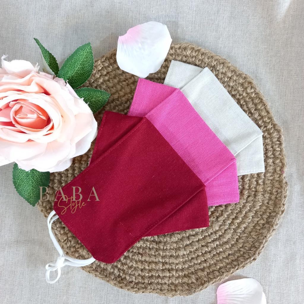 ComBo 3 Khẩu Trang 3D Vải Sợi Linen 3Lớp