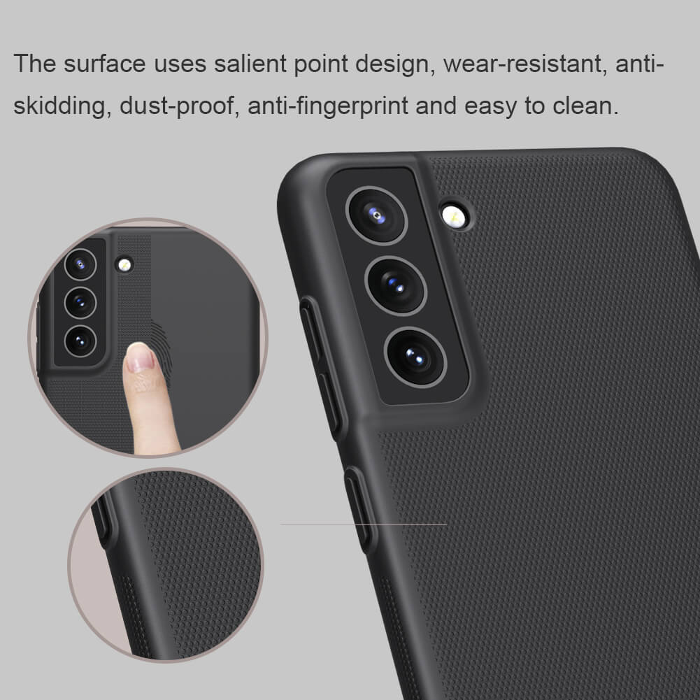 Ốp lưng sần chống sốc cho Samsung Galaxy S21 FE mặt lưng nhám hiệu Nillkin Super Frosted Shield - hàng nhập khẩu