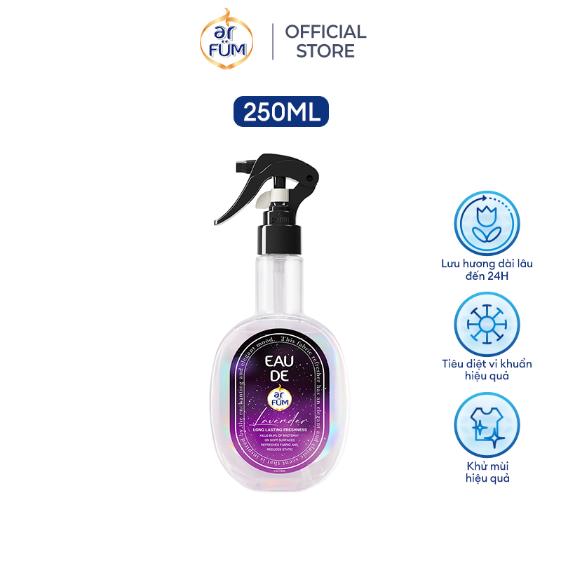 Xịt thơm quần áo hương nước hoa cao cấp arFUM lưu hương lâu, khử mùi hiệu quả