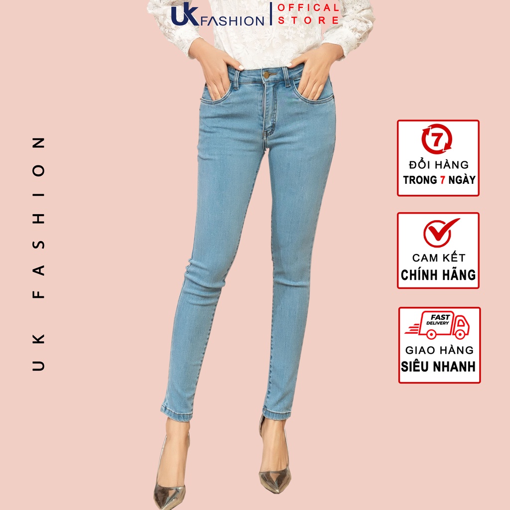 Quần Bò Nữ Công Sở UK FASHION Thiết Kế Lưng Cao, Chất Liệu Nhập Hàn Cao Cấp, Co Giãn Tốt NKFQU2012001