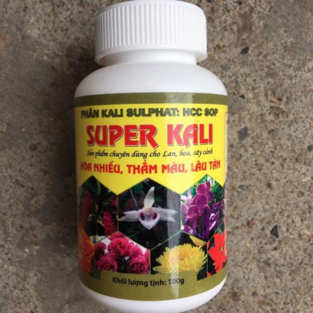 Phân bón kali sulphat super kali hộp 100g giúp cây nhiều hoa,thắm màu,lâu tàn,sản phẩm chuyên dùng cho hoa lan, cây cảnh