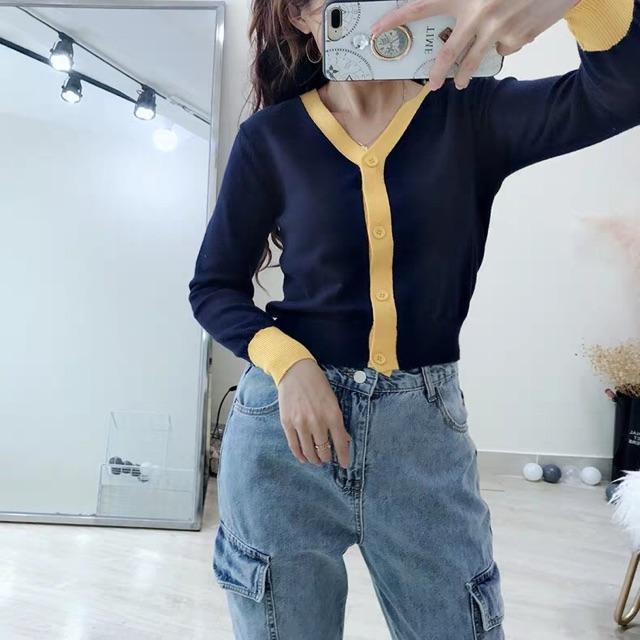 Áo khoác cardigan phối viền cá tính