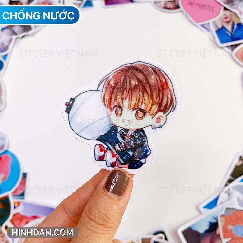 Sticker BTS nhóm nhạc Hàn Quốc - Dán Trang Trí - Chất Liệu PVC Cán Màng Chất Lượng Cao Chống Nước, Chống Nắng, Không Bong Tróc Phai Màu