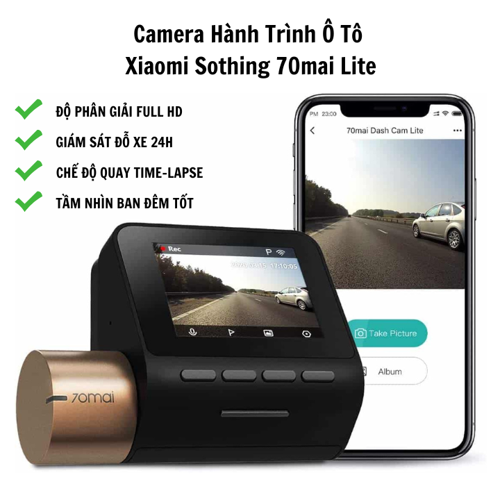Camera hành trình ô tô Xiaomi Sothing 70mai Dash Cam Lite- Hàng chính hãng