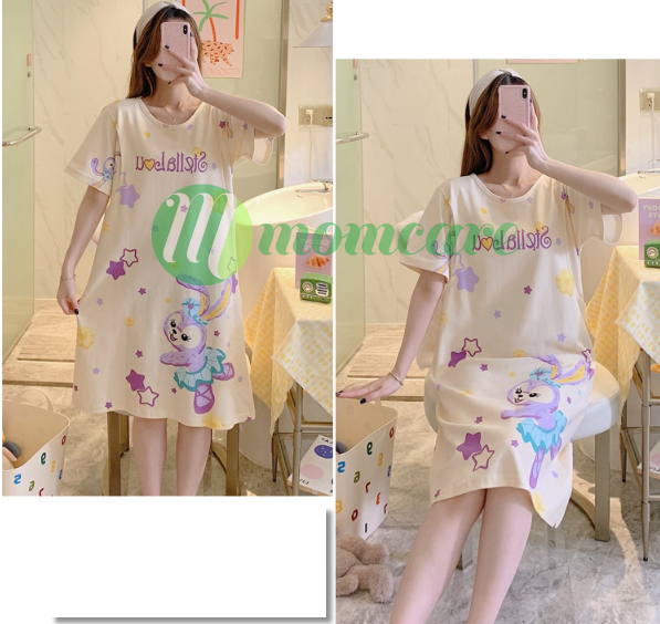 Váy ngủ bầu và sau sinh cho con bú ti SLEEPY - Đồ đầm mặc nhà Cotton cho mẹ thời trang mùa hè Đẹp Giá Rẻ Bigsize 2023