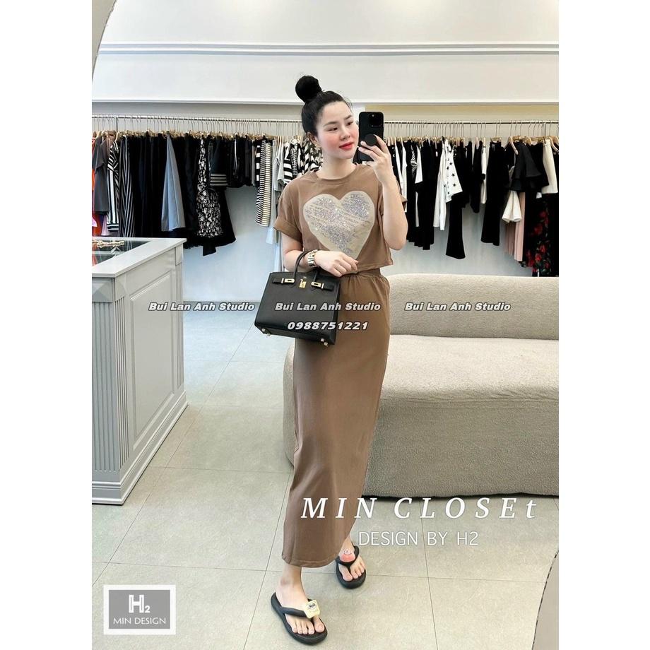 SET BỘ ĐI CHƠI, SET 2 MÓN ÁO CROPTOP TIM CỔ TRÒN TAY NGẮN PHỐI CHÂN VÁY CỰC TRẺ TRUNG