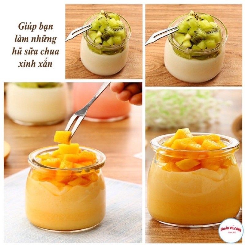 Hũ thủy tinh làm sữa chua 200ml dáng béo bụng , hũ thủy tinh đựng hương liệu, mật ong, làm sữa chua