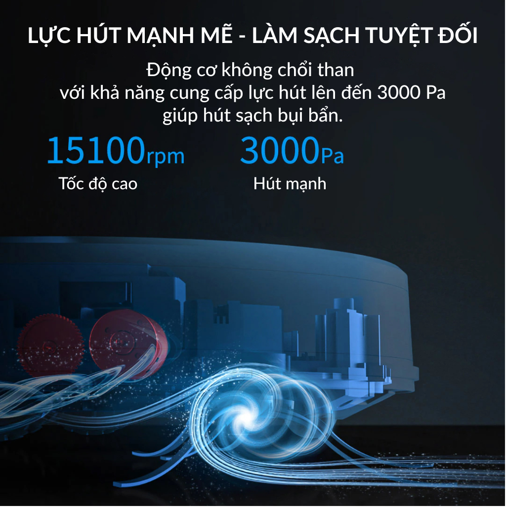 Robot hut bụi lau nhà thông minh Lydsto G2D lực hút 3000Pa diện tích hoạt động 200m2 - Hàng chính hãng