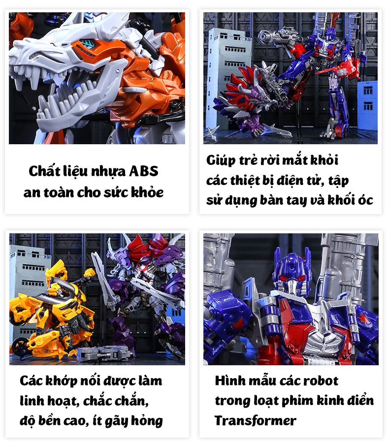 Robot biến hình ôtô Transformer cao 20cm mẫu Optimus Prime OP-20 cho bé thỏa sức sáng tạo