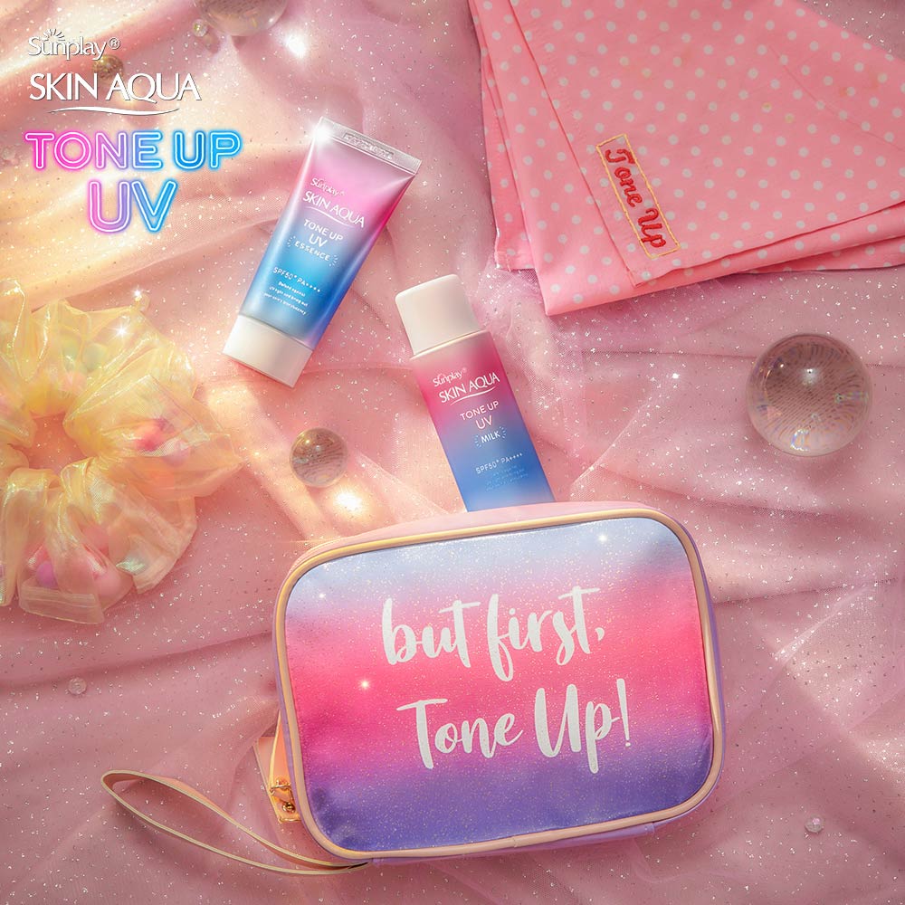 Kem chống nắng nâng tông Skin Aqua Tone up Lavender cho da tối màu &amp; da vàng, dạng sữa Sunplay Skin Aqua Tone Up UV Milk Lavender SPF 50+ PA++++ 50g